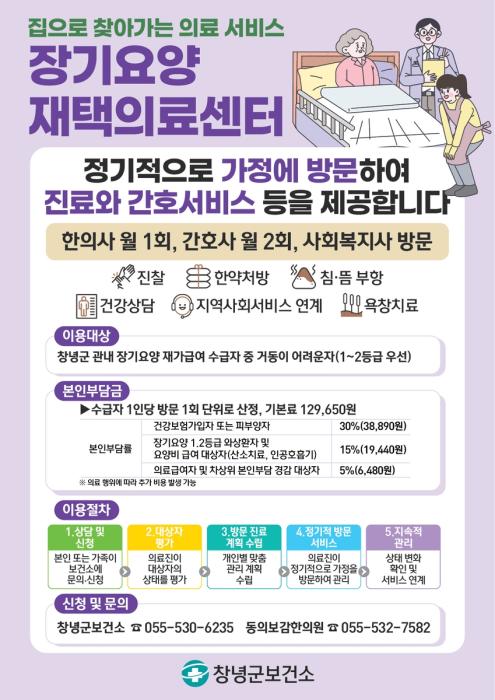 장기요양 재택의료센터 안내 홍보지 사진창녕군